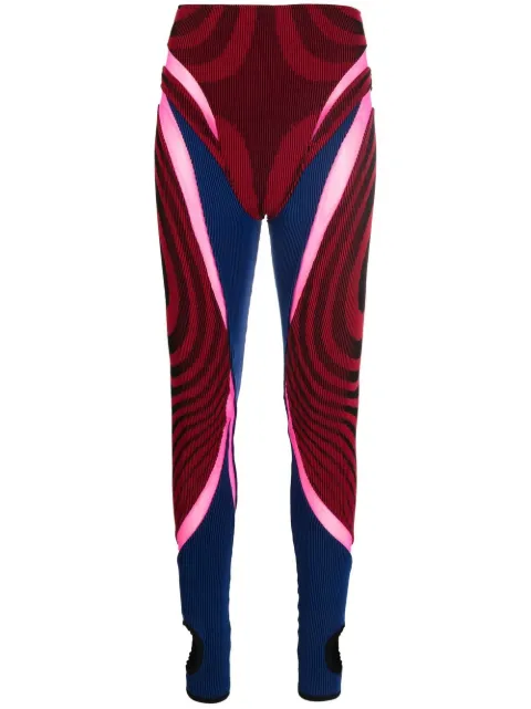 Paolina Russo panelled ribbed leggings Red PRSS22LE02332718