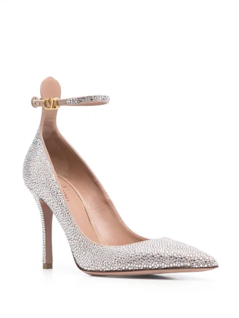 Valentino Garavani 100mm Tan-Go embellished pumps Silver WS0FI1BUF