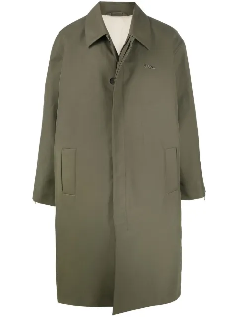 032c logo-plaque trench coat Green SS22W6011ARMYGREEN