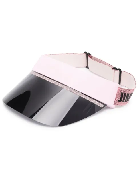 Jimmy Choo Eyewear logo-print visor hat Pink CALIX