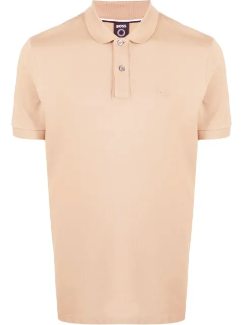 BOSS embroidered-logo polo shirt Neutrals 50468301