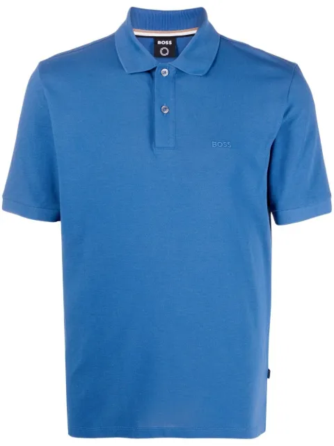 BOSS embroidered-logo polo shirt Blue 50468362