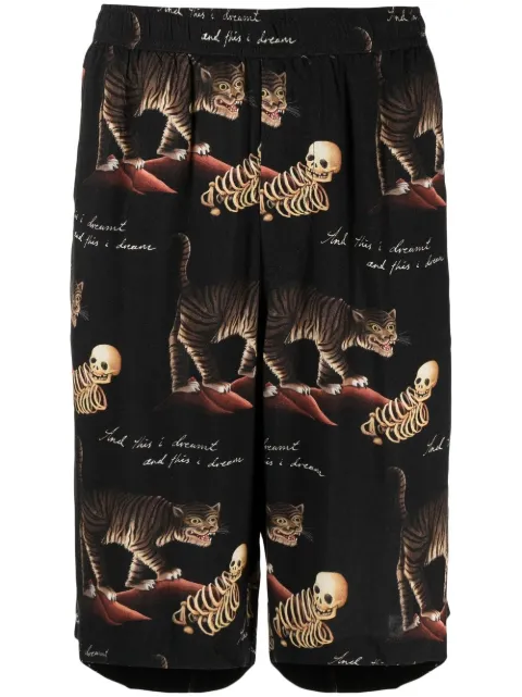 Endless Joy Dreamt motif-print Bermuda shorts Black DREAMTSHORTS
