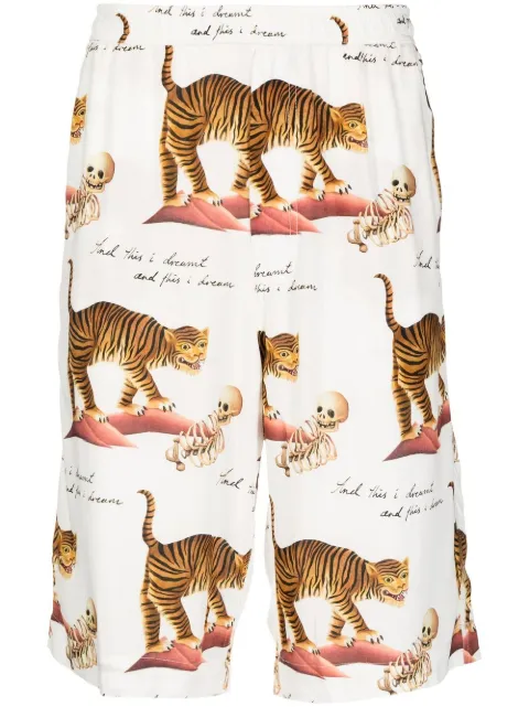 Endless Joy motif-print Bermuda shorts White DREAMTSHORTS