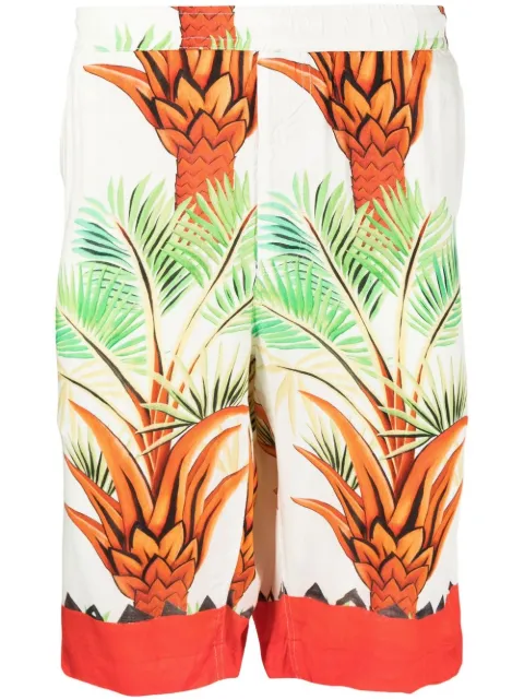Endless Joy Date Palm motif-print Bermuda shorts Neutrals DATEPALMSHORTS
