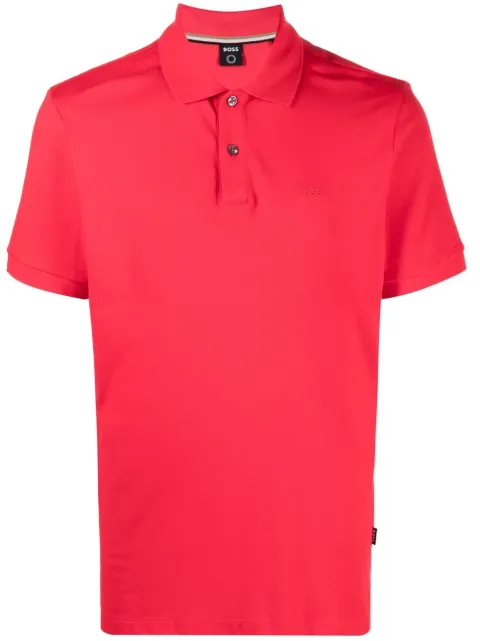 BOSS embroidered logo polo shirt Red 50468362
