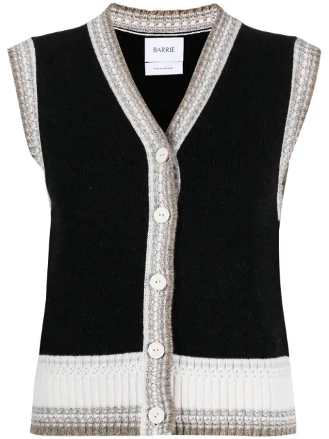 Barrie sleeveless cashmere cardigan Black C195242