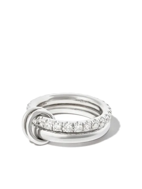 Spinelli Kilcollin 18kt white gold Virgo diamond link ring Silver G2VIRBL