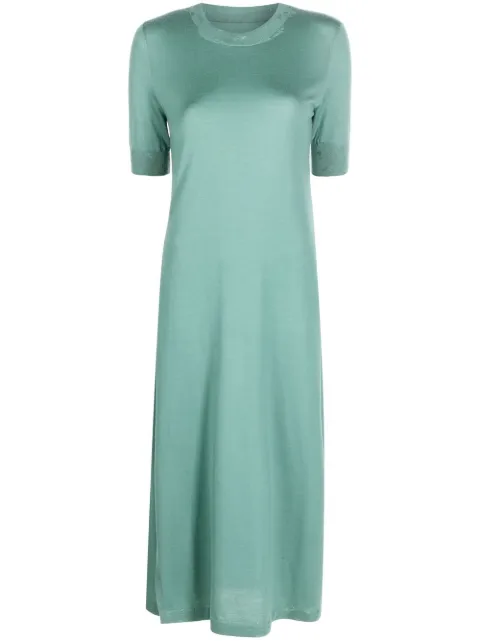Barrie long cashmere dress Green C200407
