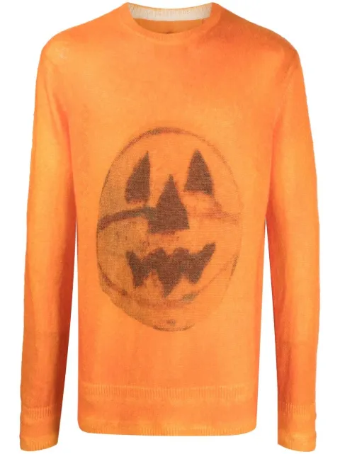 Givenchy Ceramics-print crew-neck jumper Orange BM90JF4YAN