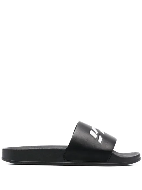 VETEMENTS logo-print slides Black VL12FL100X