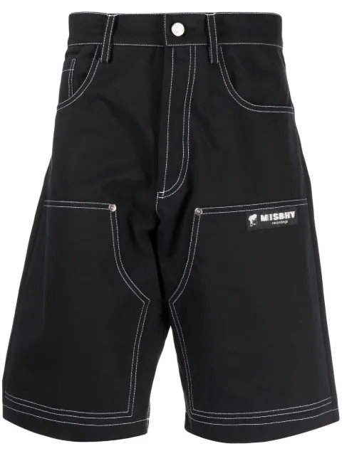 MISBHV contrast-stitched straight-leg shorts Black 022M325