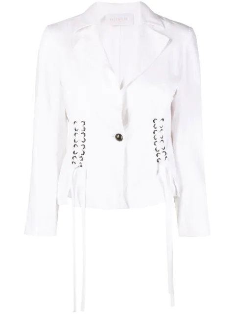 Valentino Garavani Pre-Owned 2000s lace-up detailing jacket White VALE350SX