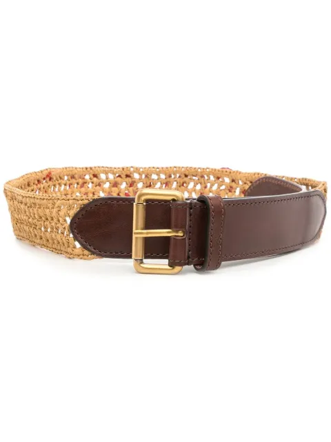 DSQUARED2 interwoven raffia-leather belt Brown BEW031728900001