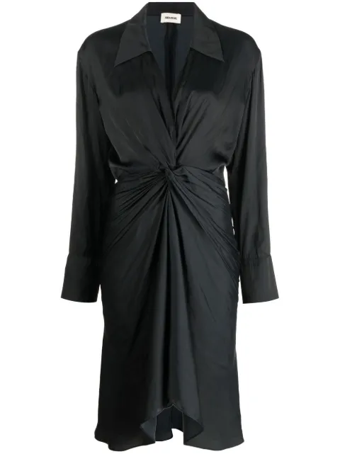 Zadig&Voltaire Rozo twisted V-neck midi dress Black WWDR00023