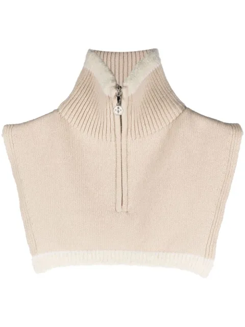 Barrie cashmere zip-up collar Neutrals C168847
