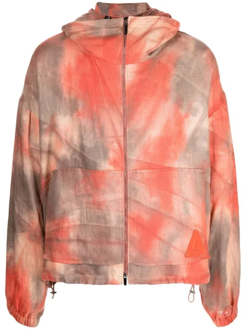 Emporio Armani tie-dye hooded jacket Orange I1R610I1215
