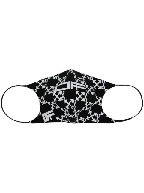 Off-White Arrows monogram-print face mask Black OMRG003S22FAB0091001
