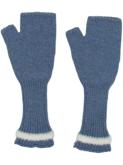Barrie fingerless knit gloves Blue C168835