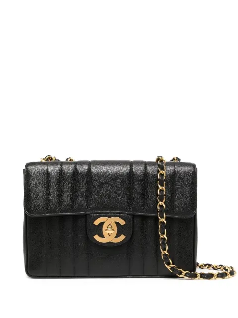 CHANEL Pre-Owned 1995 Mademoiselle Classic Flap Jumbo shoulder bag Black 3094319
