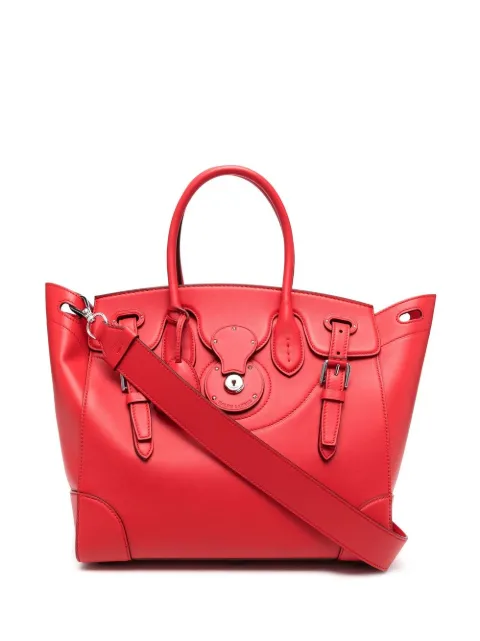 Ralph Lauren Collection buckle-fastening panelled tote bag Red 435870151007