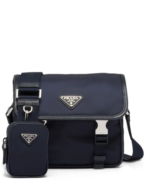 Prada Re-nylon and Saffiano leather shoulder bag Blue 2VD034VXOP2DMH