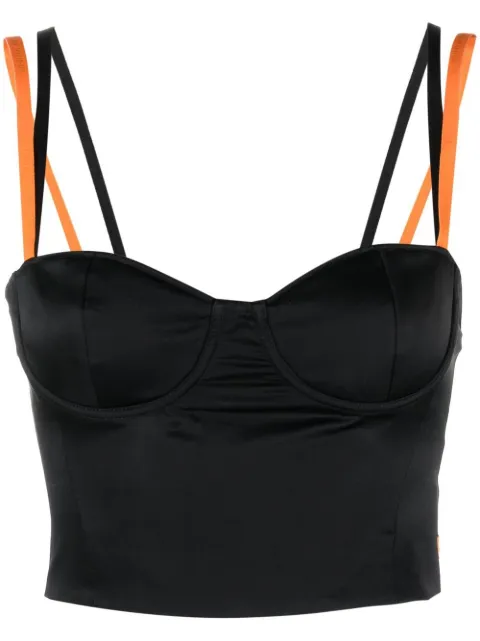 Heron Preston Handle With Care corset-style top Black HWAD031S22FAB0011000
