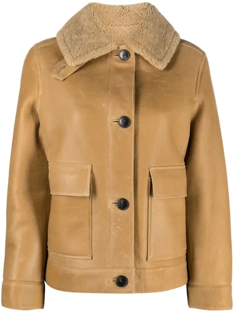 Yves Salomon lambskin short jacket Neutrals 23WYV62060MRMC