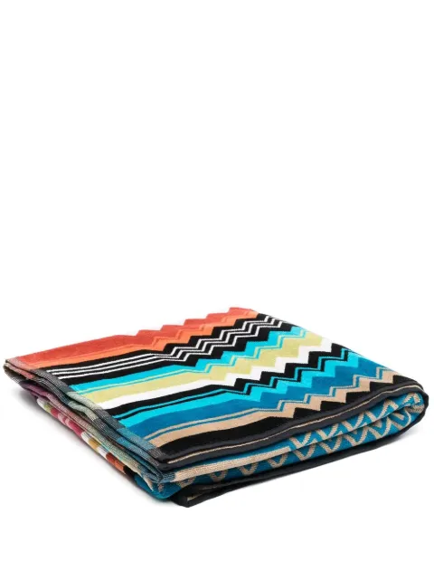 Missoni Home zigzag-pattern cotton towel Black 1G3SP99826