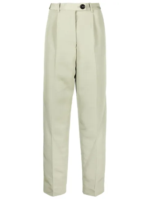 Peter Do high-waisted straight-leg trousers Green PDSS22154WOVI001