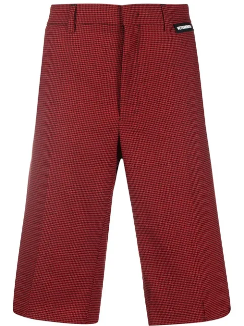 VETEMENTS houndstooth tailored shorts Red ME52PA100R