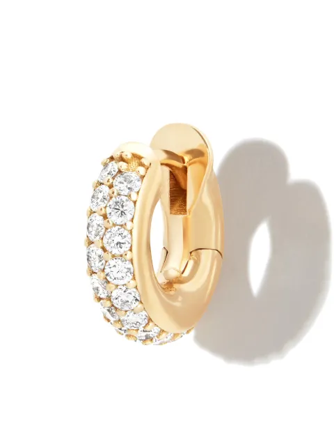 Spinelli Kilcollin 18kt yellow gold pavé set diamond huggie hoop earring Gold EMINMAC2ROWPV