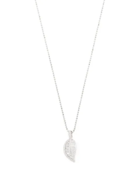 Anita Ko 18kt white gold diamond palm leaf necklace Silver AKLN150WG