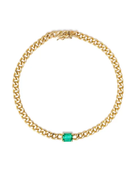 Anita Ko 18kt yellow gold small cuban link emerald bracelet Gold AKBCBEM4YG