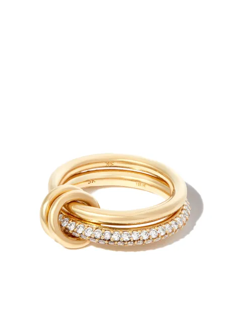 Spinelli Kilcollin 18kt yellow gold petite Virgo 2 link diamond ring Gold G2VIRPEYG