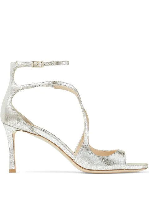 Jimmy Choo Azia 75 ankle-strap sandals Silver AZIA75GLECHAMP