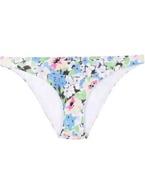GANNI floral pattern bikini bottoms Blue A4068
