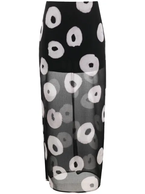 Nina Ricci semi sheer printed skirt Black 22ECJU013PL0410