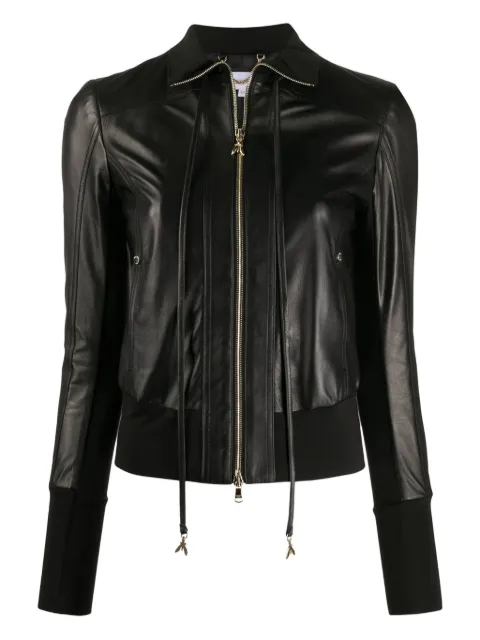 Patrizia Pepe long sleeve leather jacket Black CO1331L1HZK103