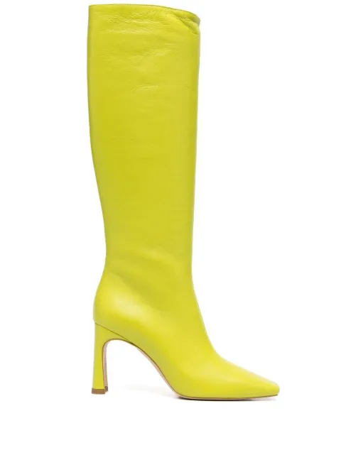 LIU JO x Leonie Hanne square-toe leather boots Green SA2703PXD84