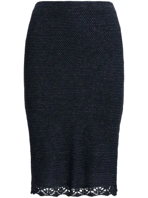 Ralph Lauren Collection ruffle-trim pencil skirt Blue 290873169001