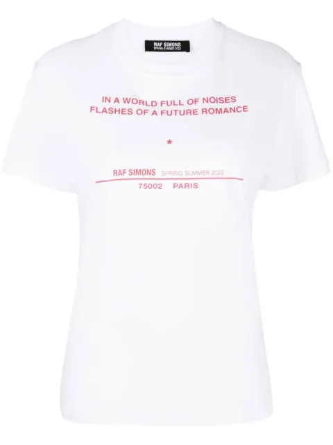 Raf Simons Tour-print short-sleeve T-shirt White 221W10419001