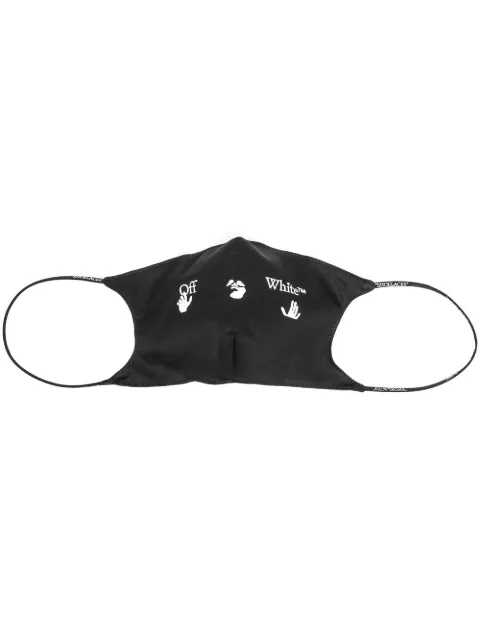 Off-White logo-print face mask Black OMRG003S22FAB0051001