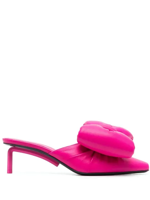 Off-White Allen padded-bow leather mules Pink OWIJ014S22LEA0013200