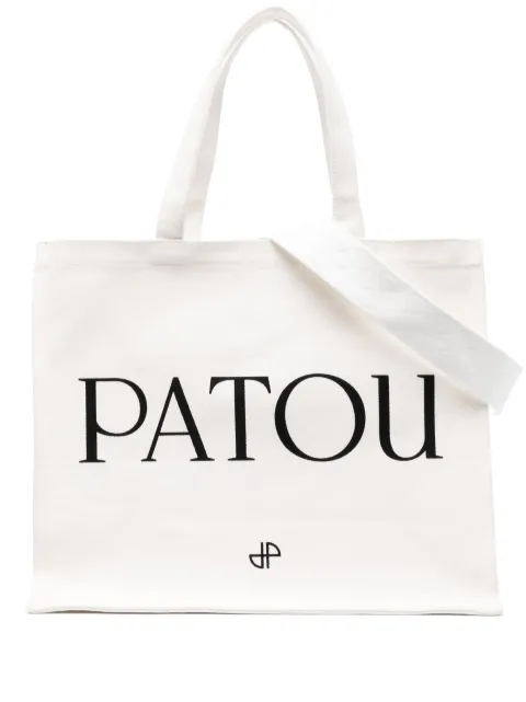 Patou logo-print canvas tote bag Neutrals AC0240076090C