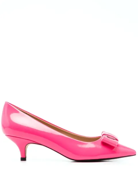 Age of Innocence Jacqueline 50mm bow-embellished pumps Pink SS22JACQUELINEPATLEATHERPINK