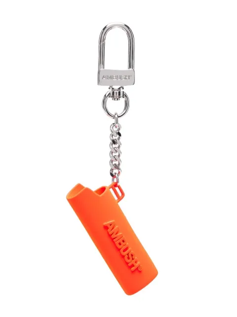 AMBUSH logo-embossed lighter case keyring Orange BMOE017S22BRA0022000