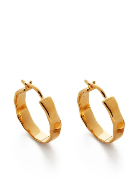 Monica Vinader Siren Muse wave hoop earrings Gold GPEASMHPNON