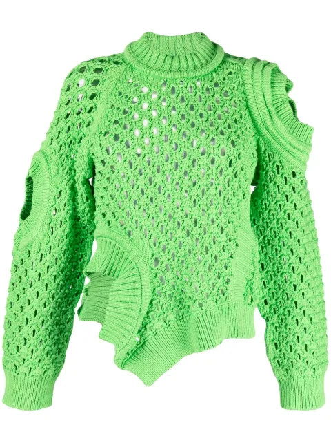 Stella McCartney oversized textured mesh jumper Green 6K00113S2326