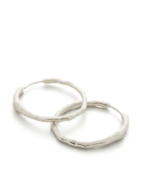 Monica Vinader Siren muse medium hoop earrings Silver SSEASMMHNON